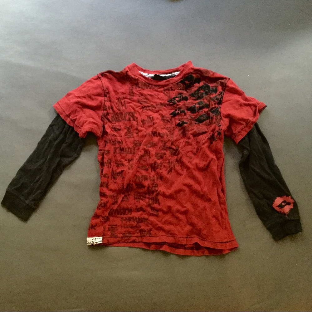 Tony Hawk Red Shirt with attached Black Sleeves